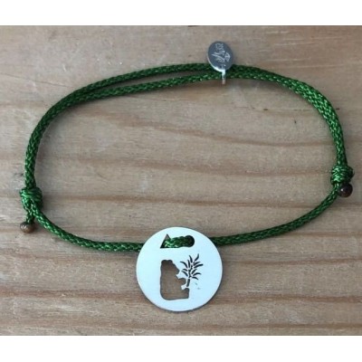 Bracelet femme argent, Token's Panda, Cordon couleur au choix